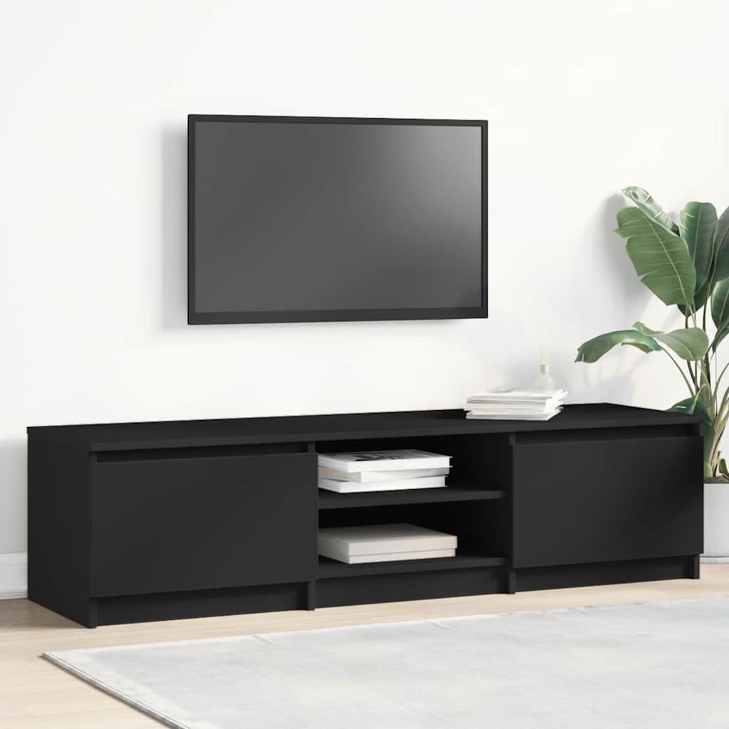 TV-Schrank Schwarz 140x40x35,5 cm Holzwerkstoff