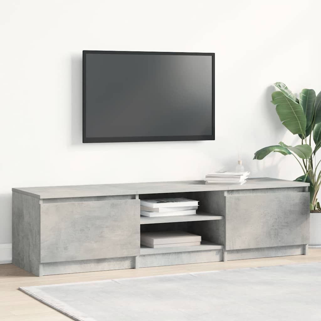 TV-Schrank Betongrau 140x40x35,5 cm Holzwerkstoff