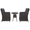 Gartenstühle 2 Stk. mit Teetisch Poly Rattan Schwarz