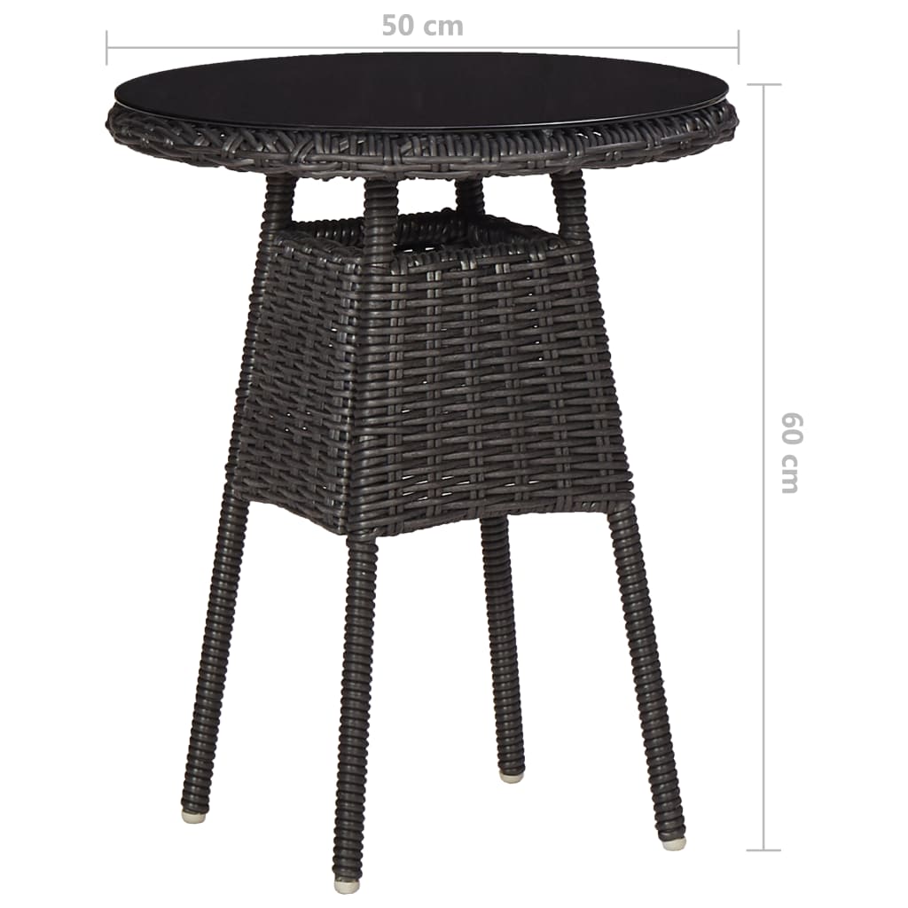 Gartenstühle 2 Stk. mit Teetisch Poly Rattan Schwarz