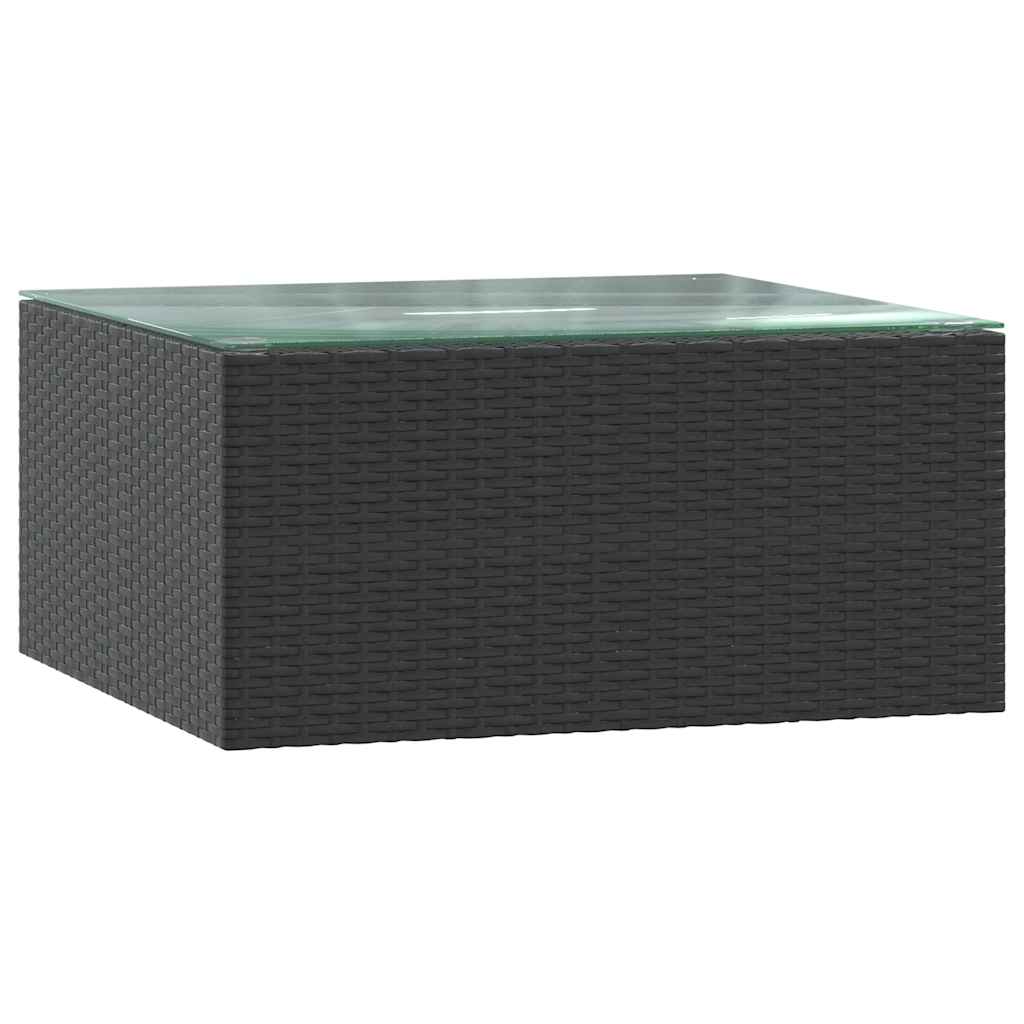 9-tlg. Garten-Lounge-Set mit Auflagen Poly Rattan Schwarz