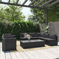 9-tlg. Garten-Lounge-Set mit Auflagen Poly Rattan Schwarz