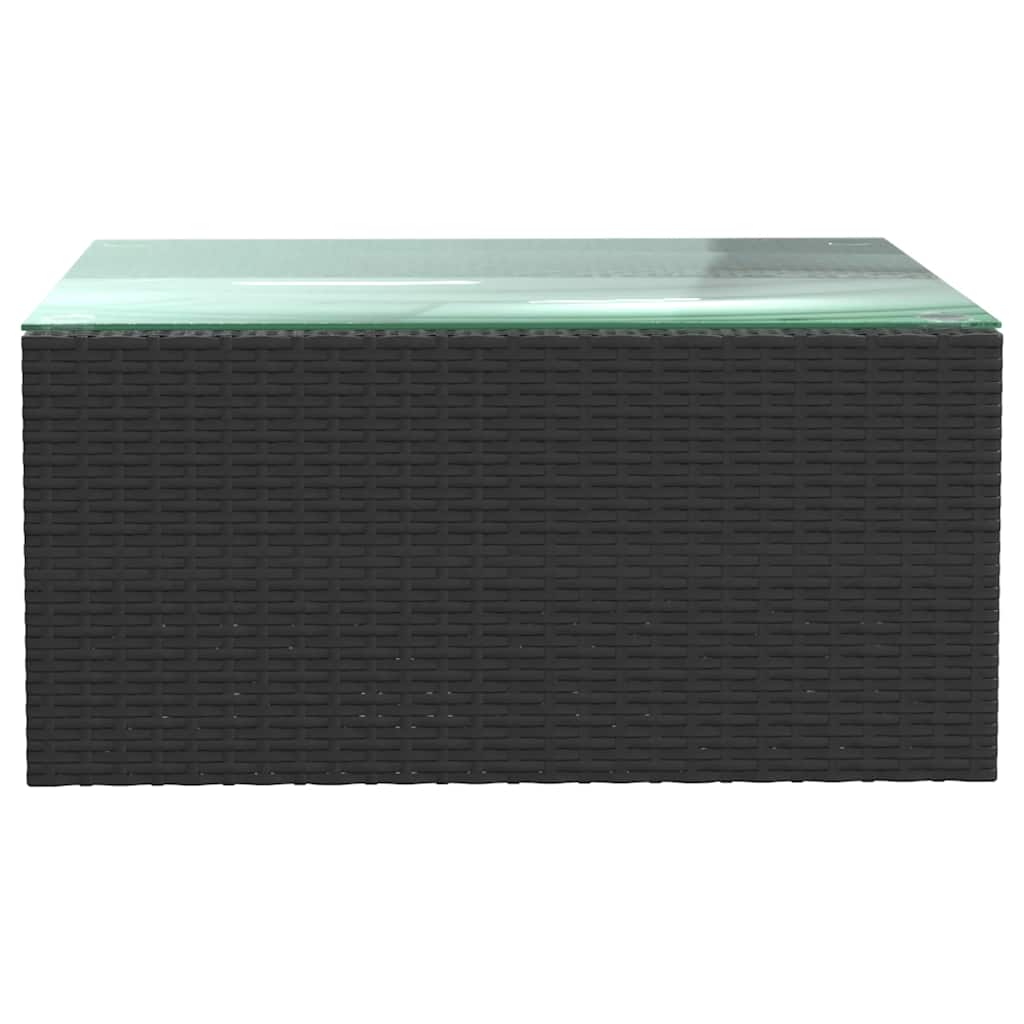 5-tlg. Garten-Lounge-Set mit Auflagen Poly Rattan Schwarz