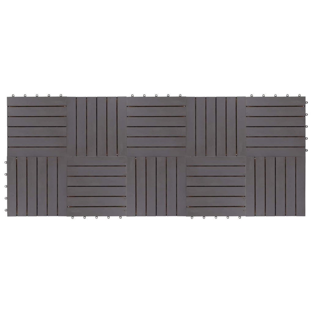 Terrassenfliese 10 pcs Grau 30 x 30 cm Akazien-Hartholz