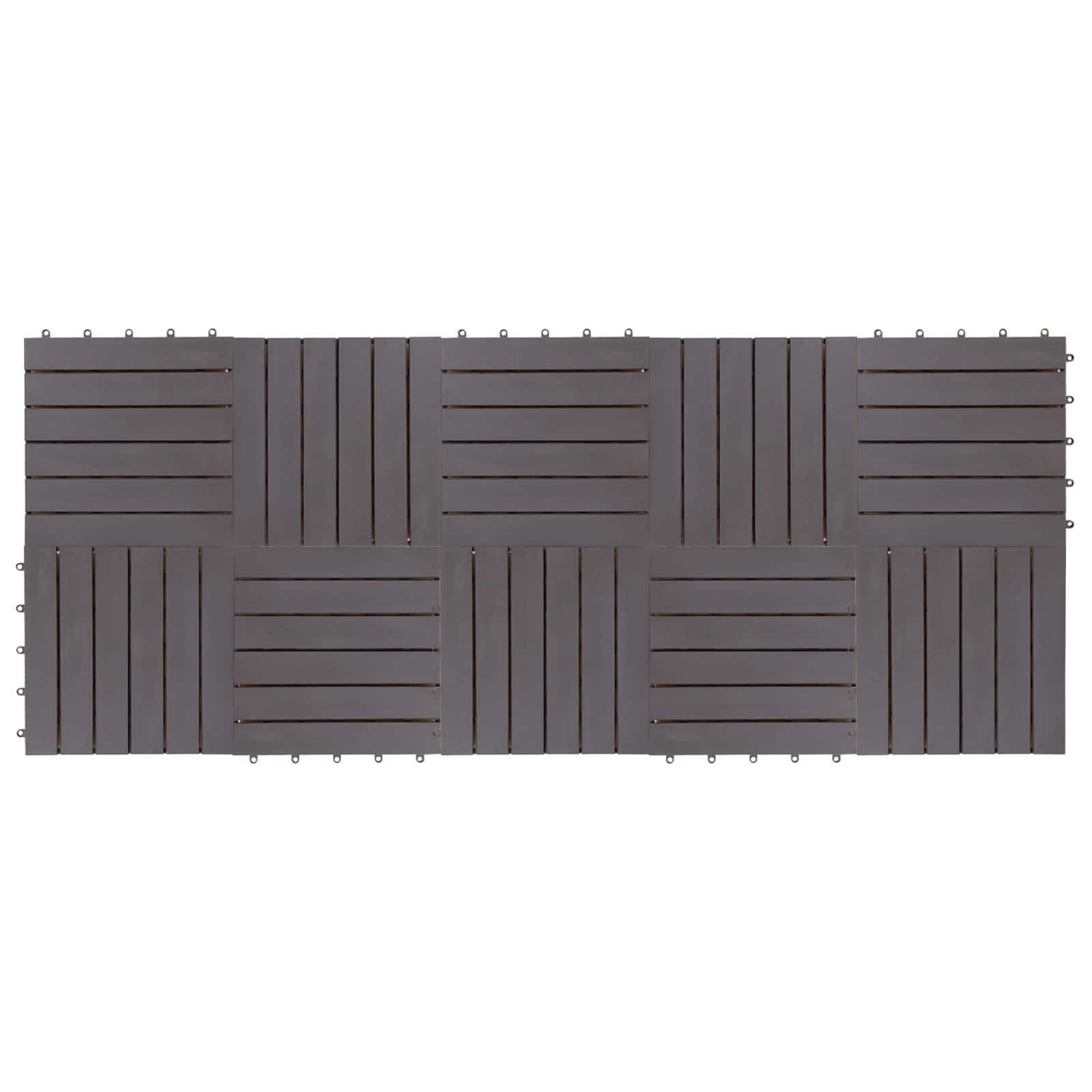 Terrassenfliese 10 pcs Grau 30 x 30 cm Akazien-Hartholz