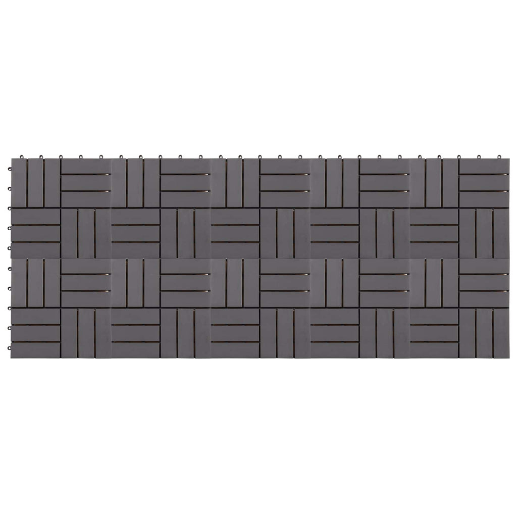Terrassenfliese 10 pcs Grau 30 x 30 cm Akazien-Hartholz