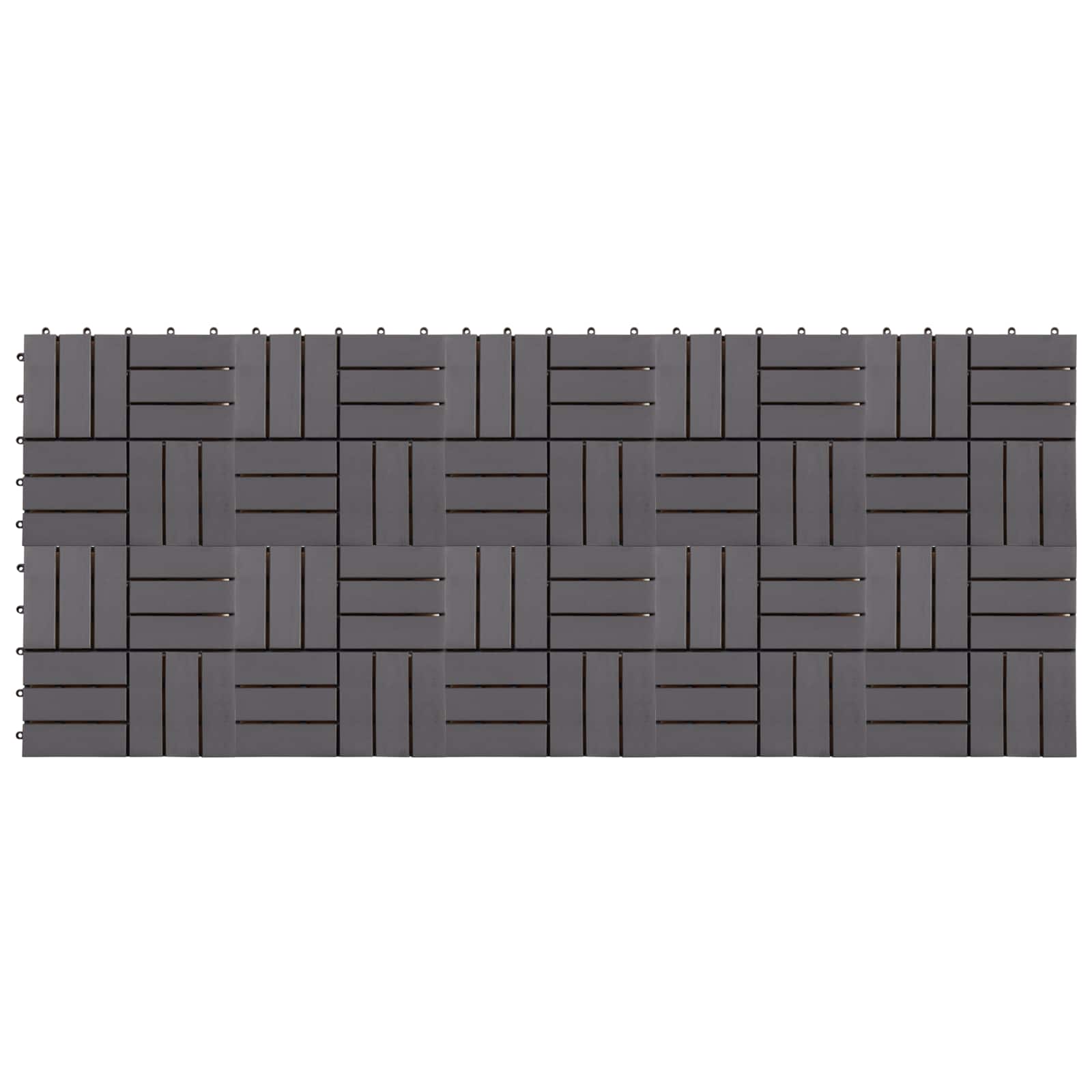 Terrassenfliese 10 pcs Grau 30 x 30 cm Akazien-Hartholz
