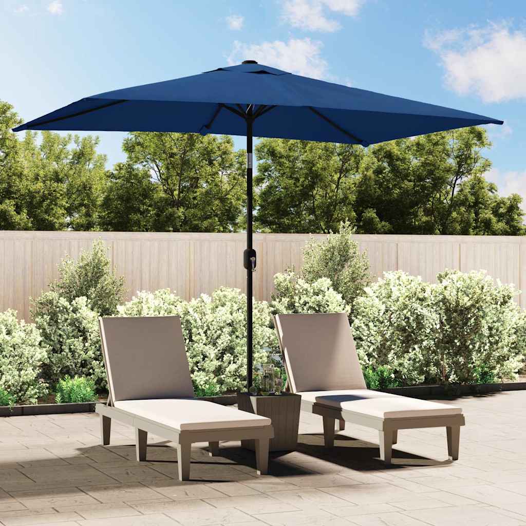 Sonnenschirm mit Metall-Mast 300x200 cm Azurblau