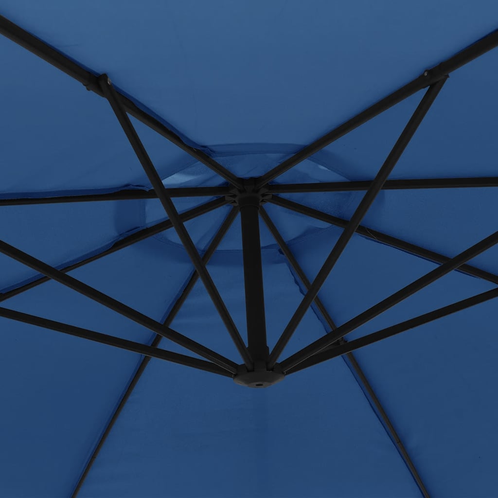 Ampelschirm mit Aluminium-Mast 350 cm Blau
