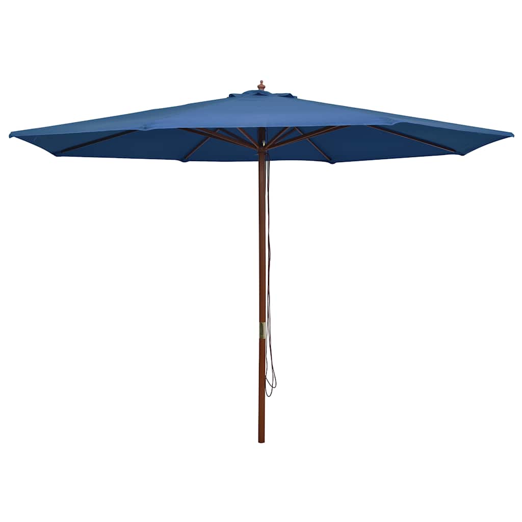 Sonnenschirm mit Holzmast 350 cm Blau
