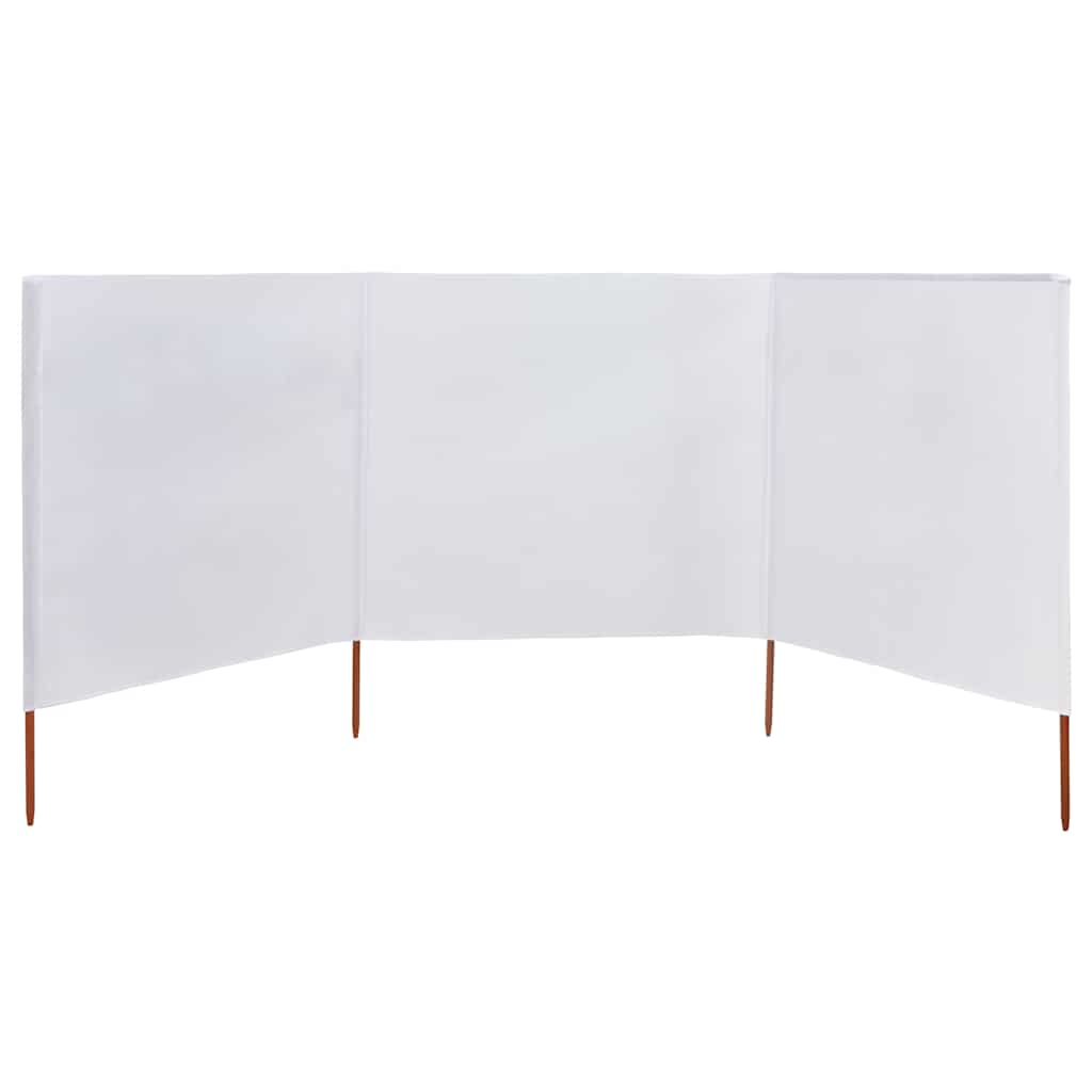 3-teiliges Windschutzgewebe 400 x 80 cm Sandweiß
