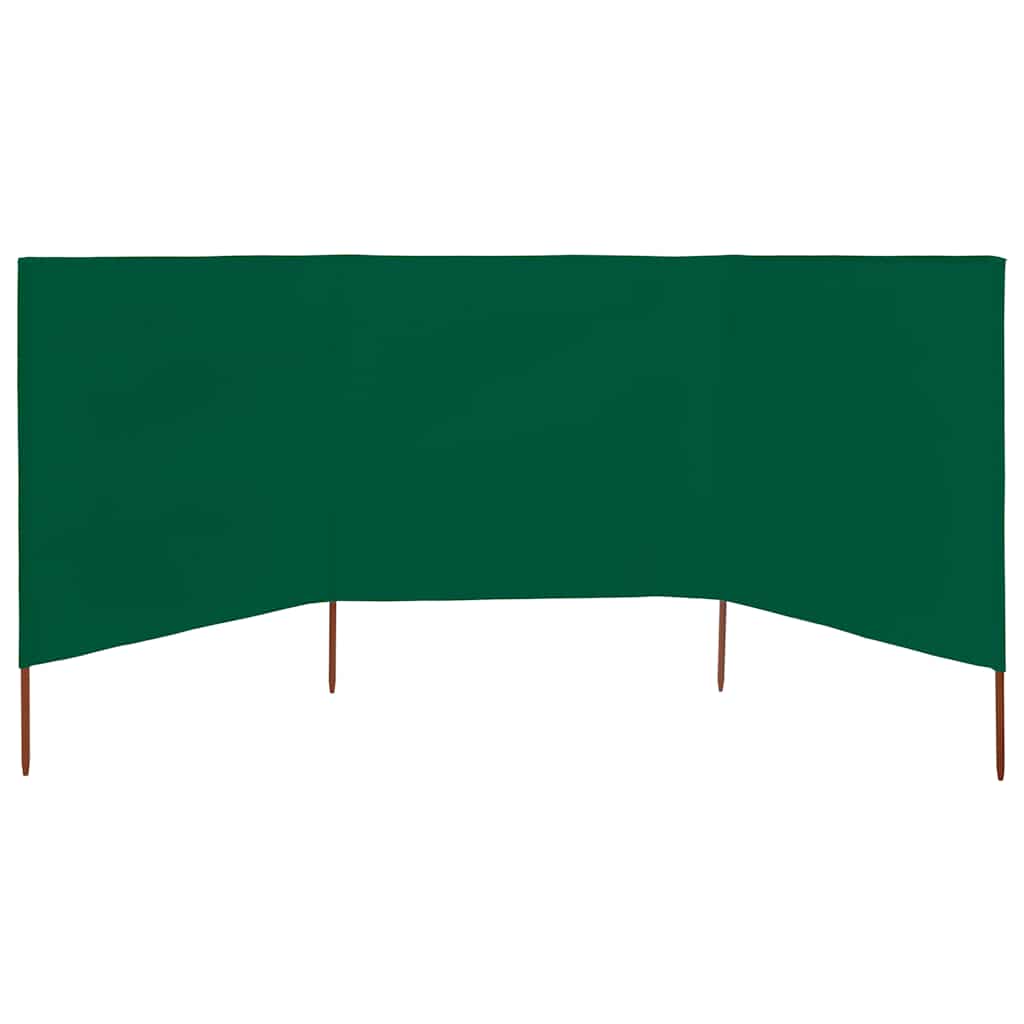 3-teiliges Windschutzgewebe 400 x 80 cm Grün