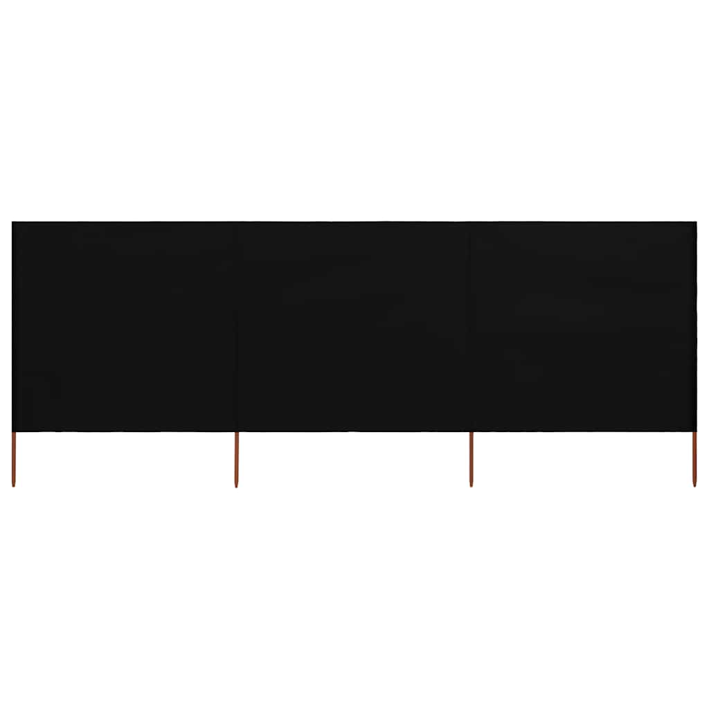 3-teiliges Windschutzgewebe 400 x 120 cm Schwarz