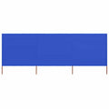 3-teiliges Windschutzgewebe 400 x 120 cm Azurblau
