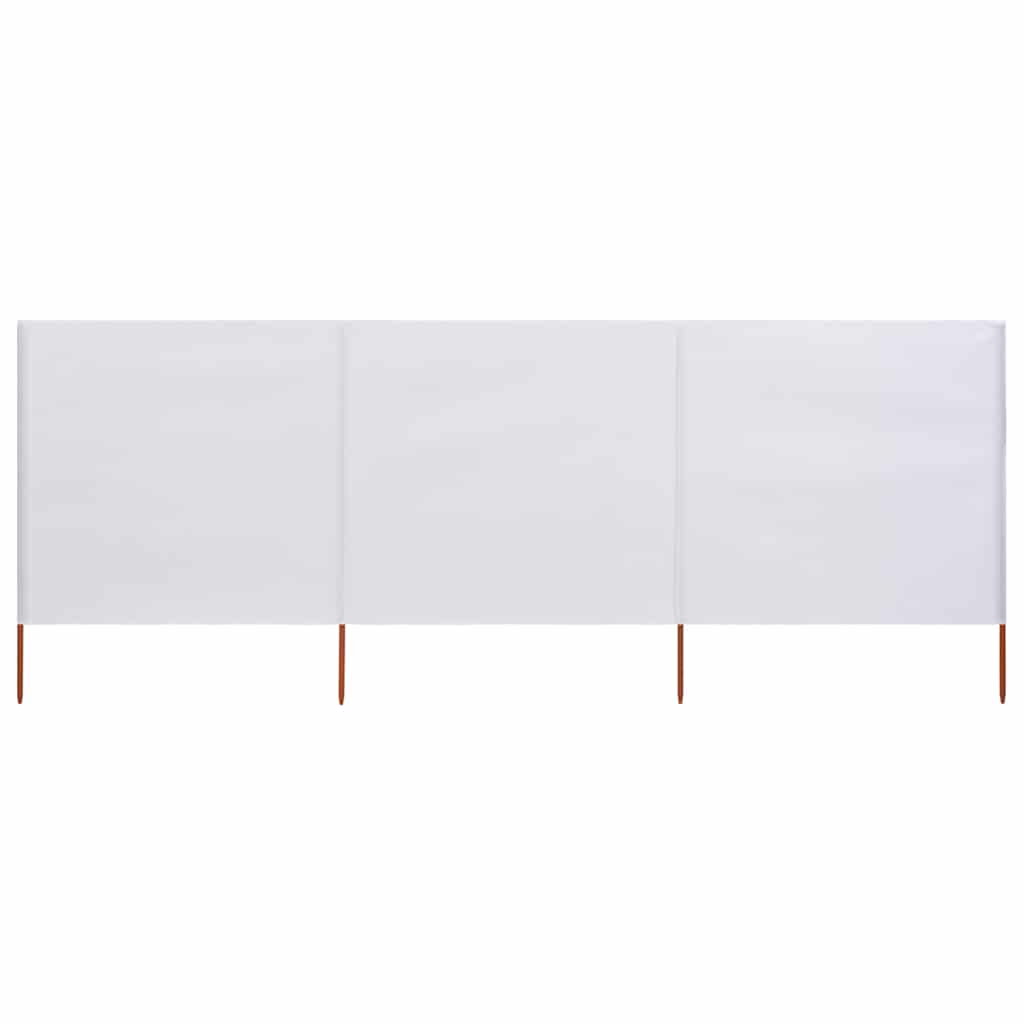 3-teiliges Windschutzgewebe 400 x 160 cm Sandweiß