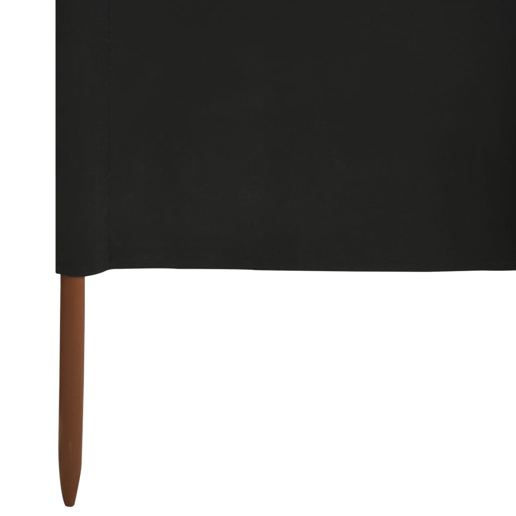 3-teiliges Windschutzgewebe 400 x 160 cm Schwarz