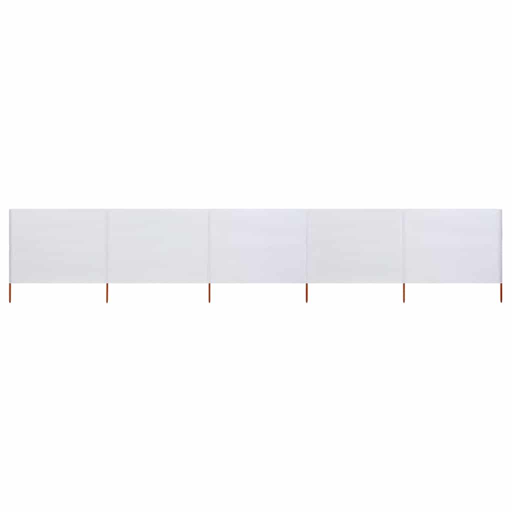 5-teiliges Windschutzgewebe 600 x 80 cm Sandweiß