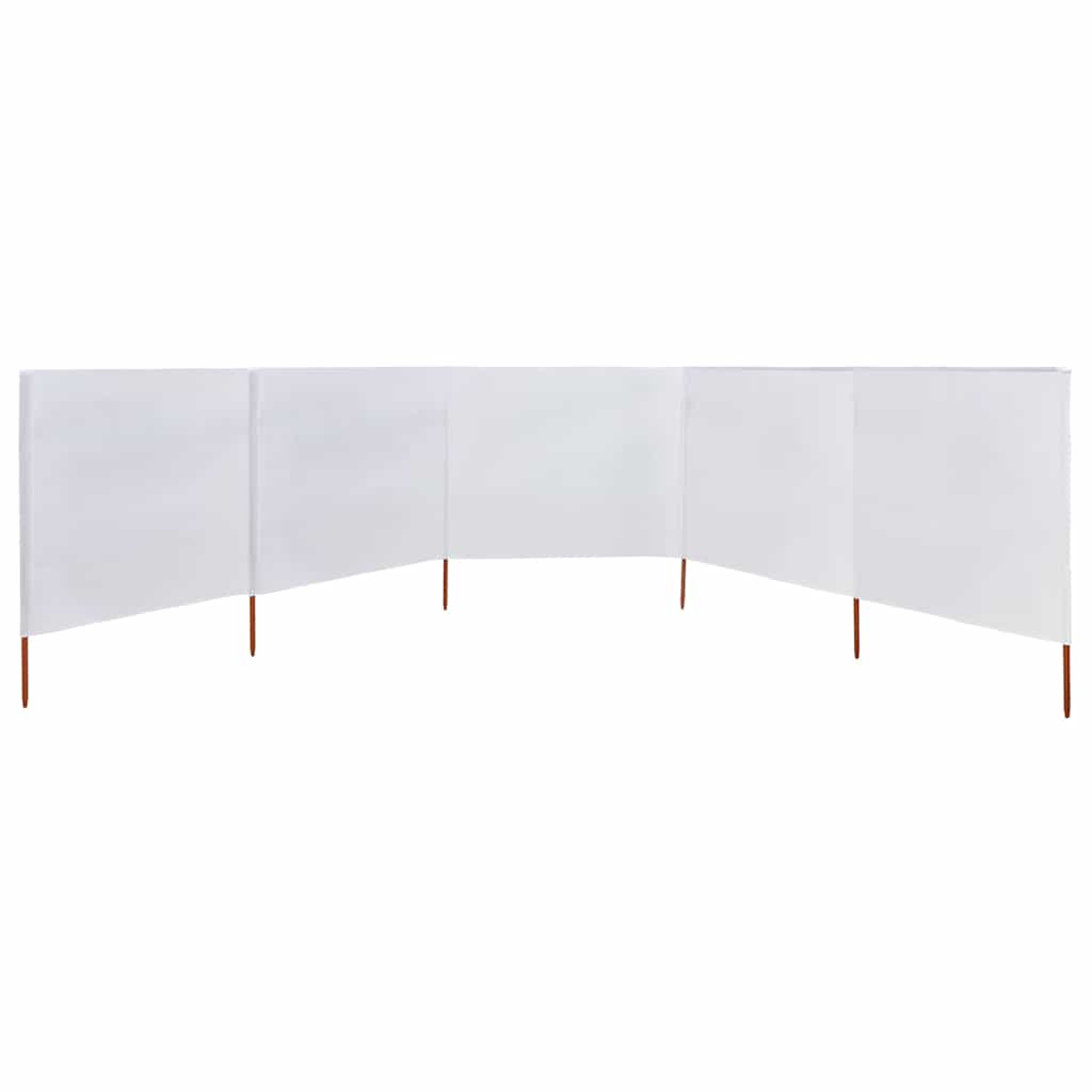 5-teiliges Windschutzgewebe 600 x 120 cm Sandweiß