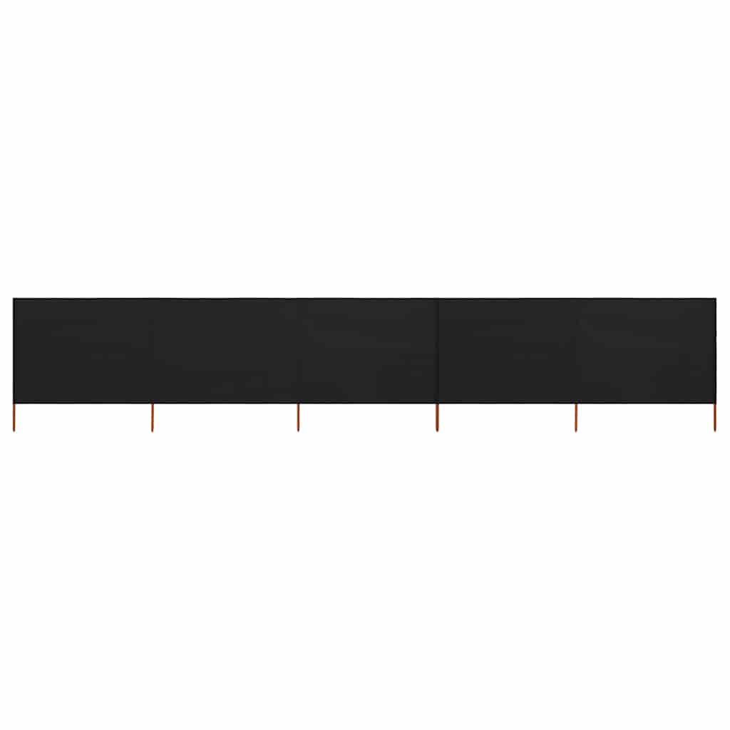 5-teiliges Windschutzgewebe 600 x 120 cm Schwarz