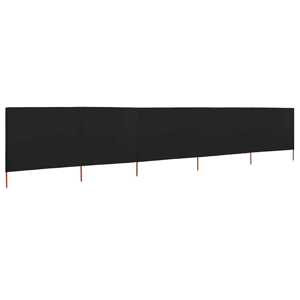 5-teiliges Windschutzgewebe 600 x 120 cm Schwarz