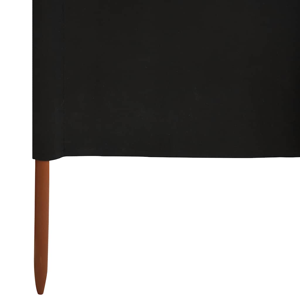 5-teiliges Windschutzgewebe 600 x 120 cm Schwarz