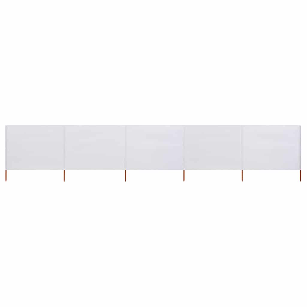 5-teiliges Windschutzgewebe 600 x 160 cm Sandweiß