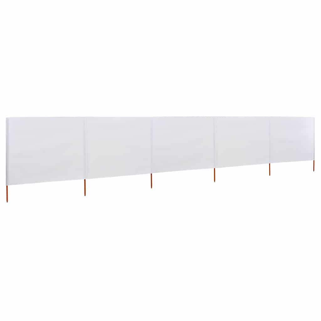 5-teiliges Windschutzgewebe 600 x 160 cm Sandweiß
