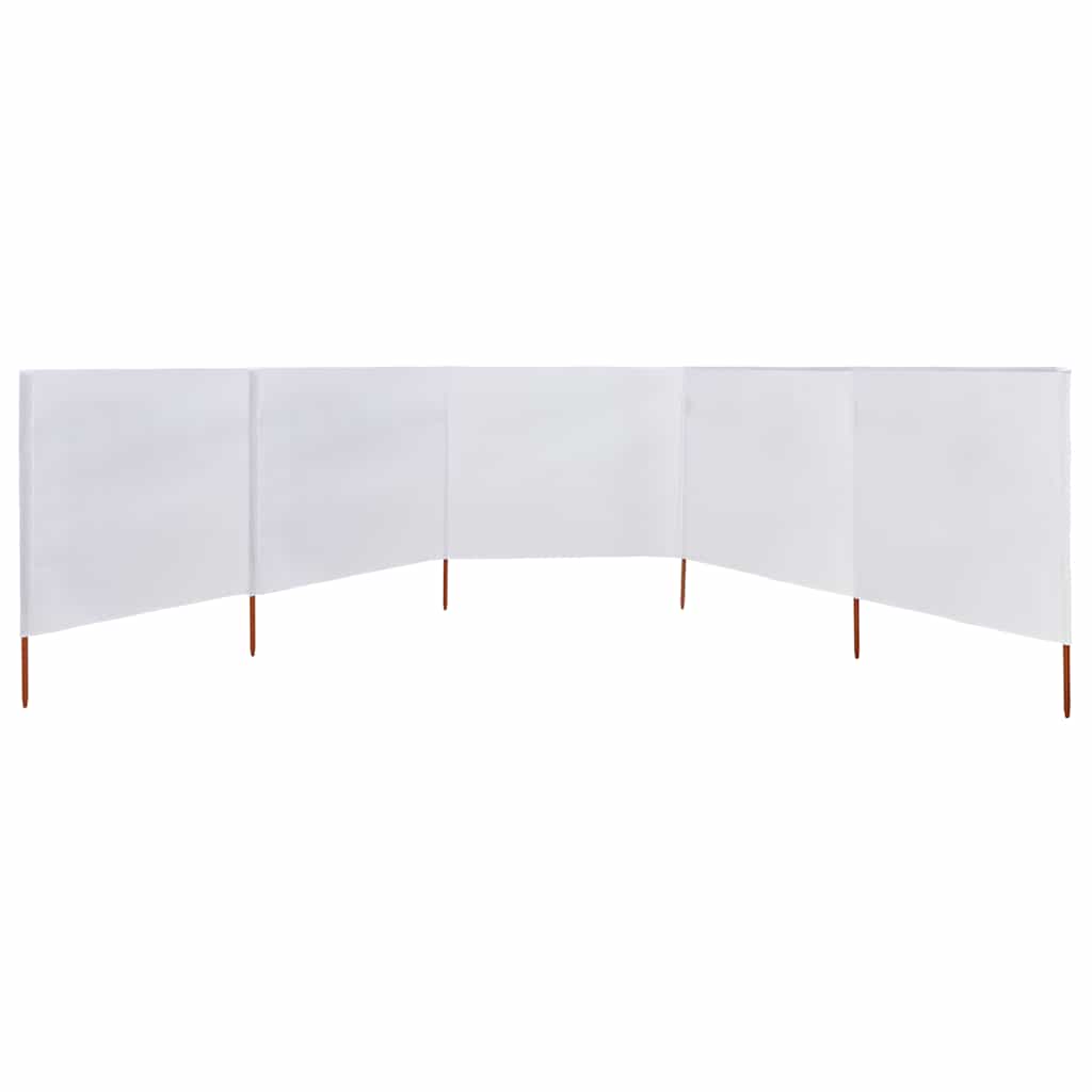 5-teiliges Windschutzgewebe 600 x 160 cm Sandweiß