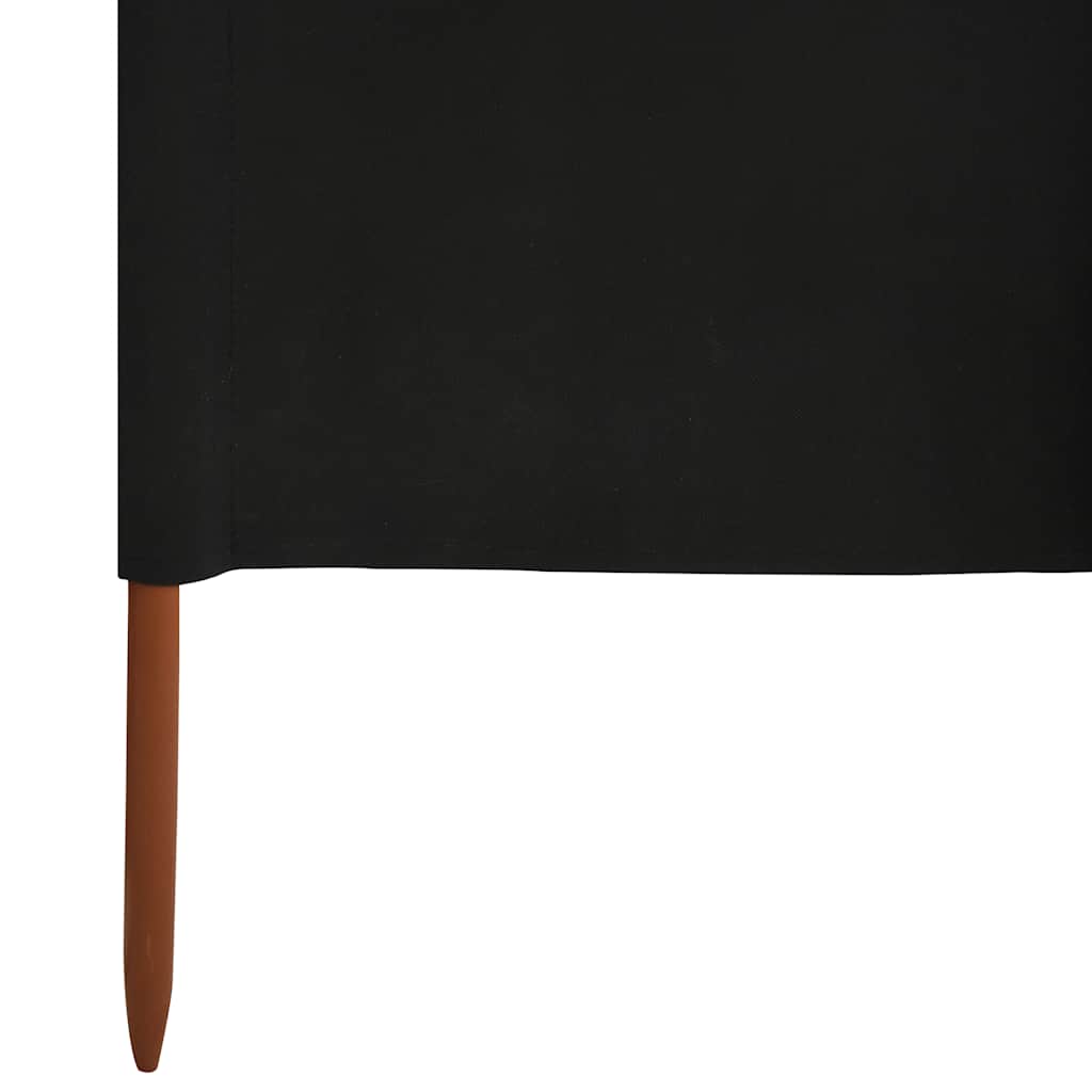 6-teiliges Windschutzgewebe 800 x 120 cm Schwarz