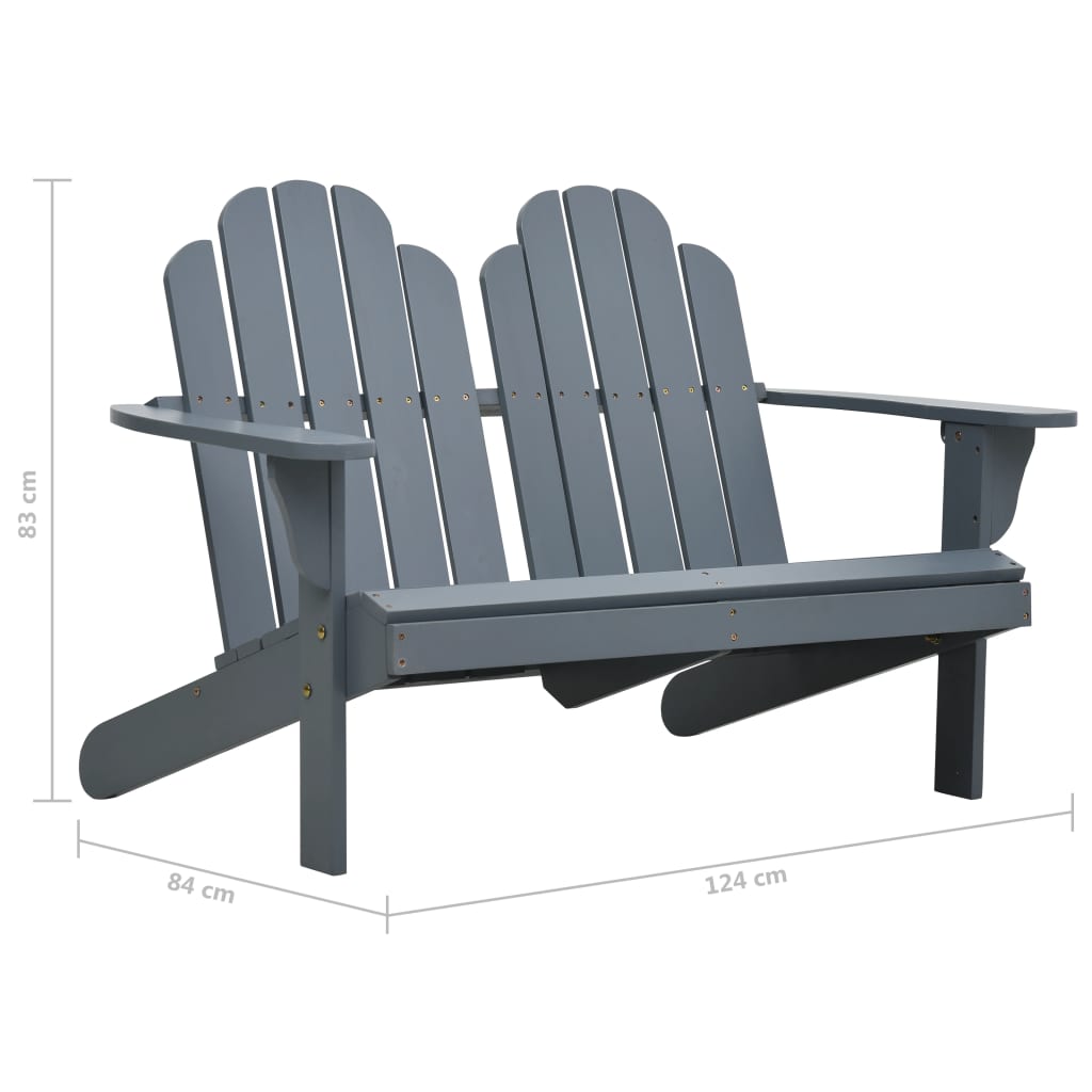 Adirondack-Doppelstuhl Holz Grau