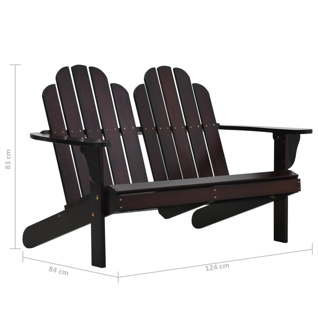 Adirondack-Doppelstuhl Holz Braun