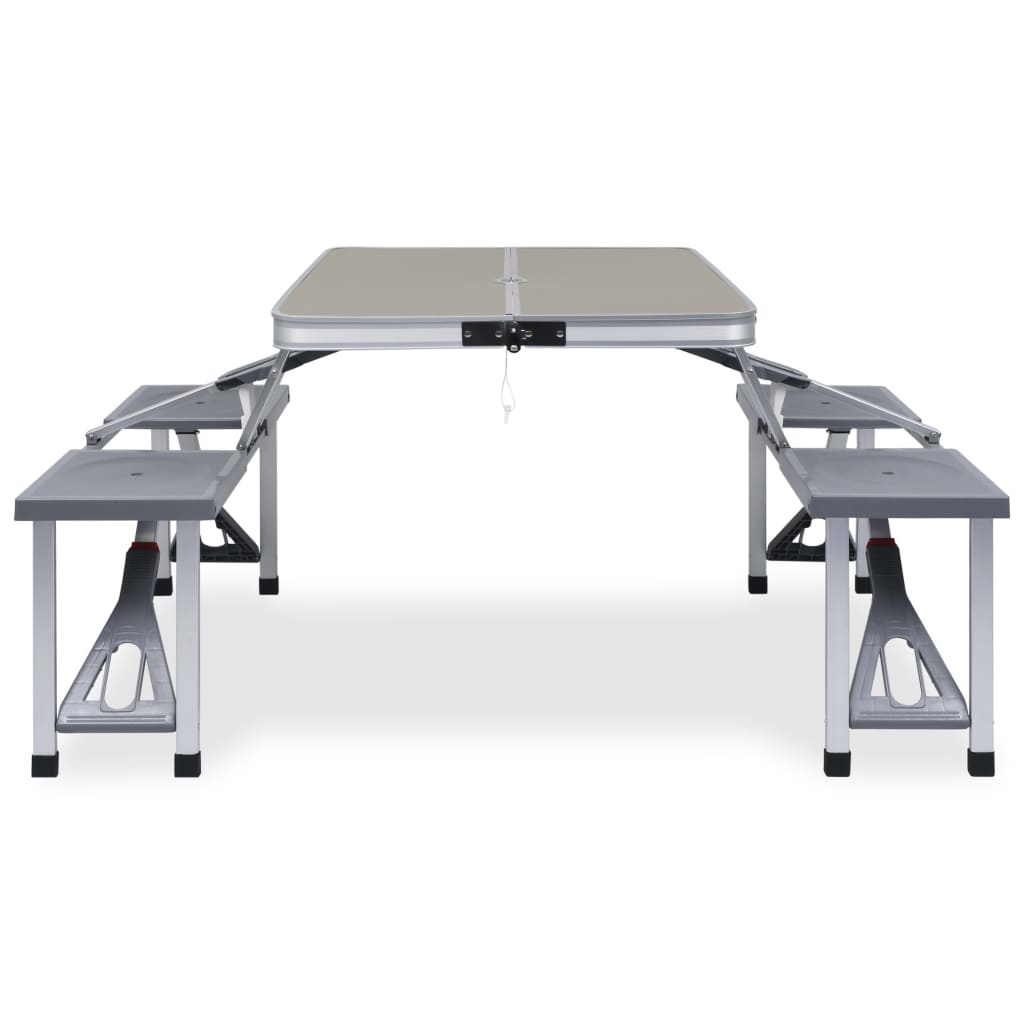 Klappbarer Campingtisch mit 4 Sitzen Stahl Aluminium