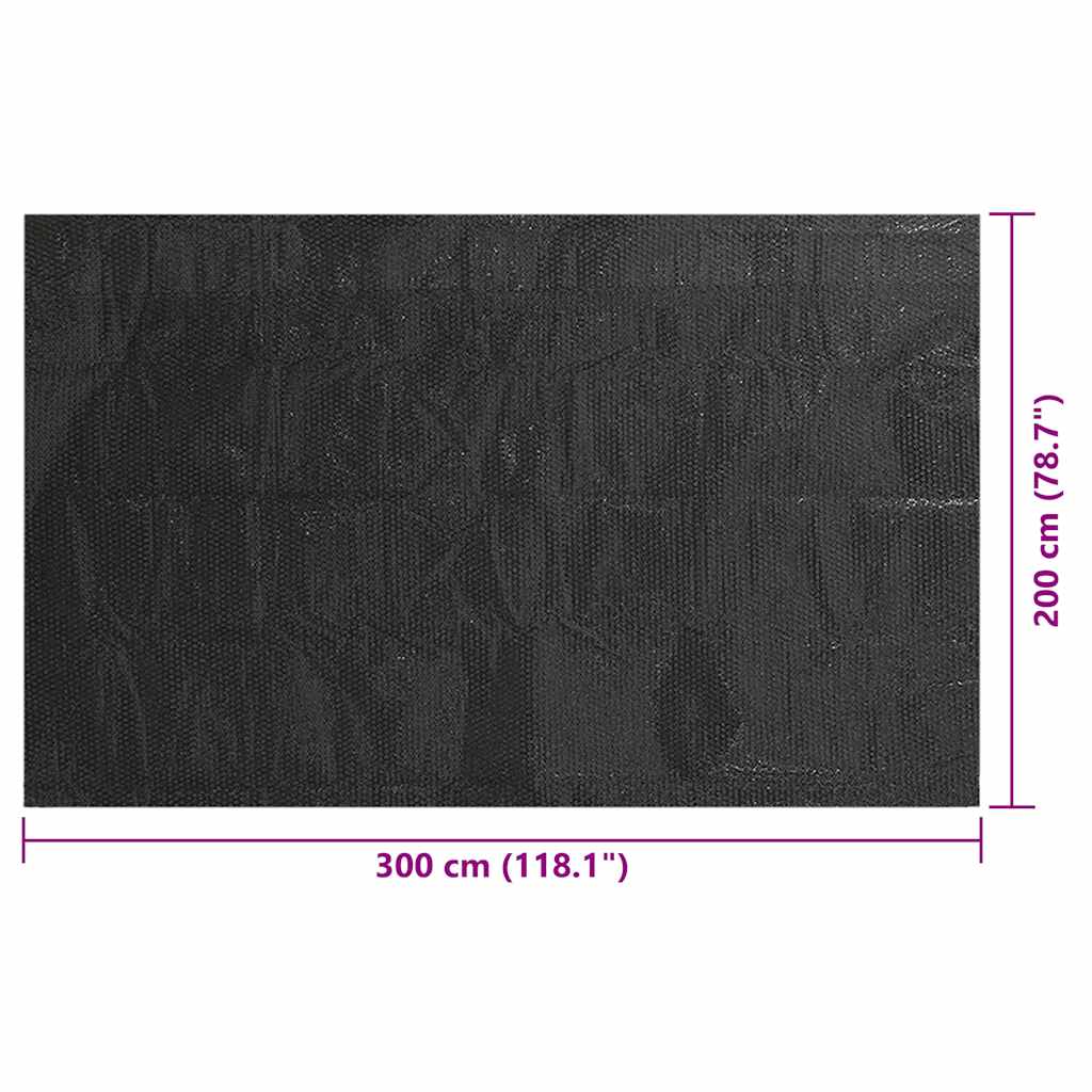 Poolabdeckung Schwarz 300x200 cm PE