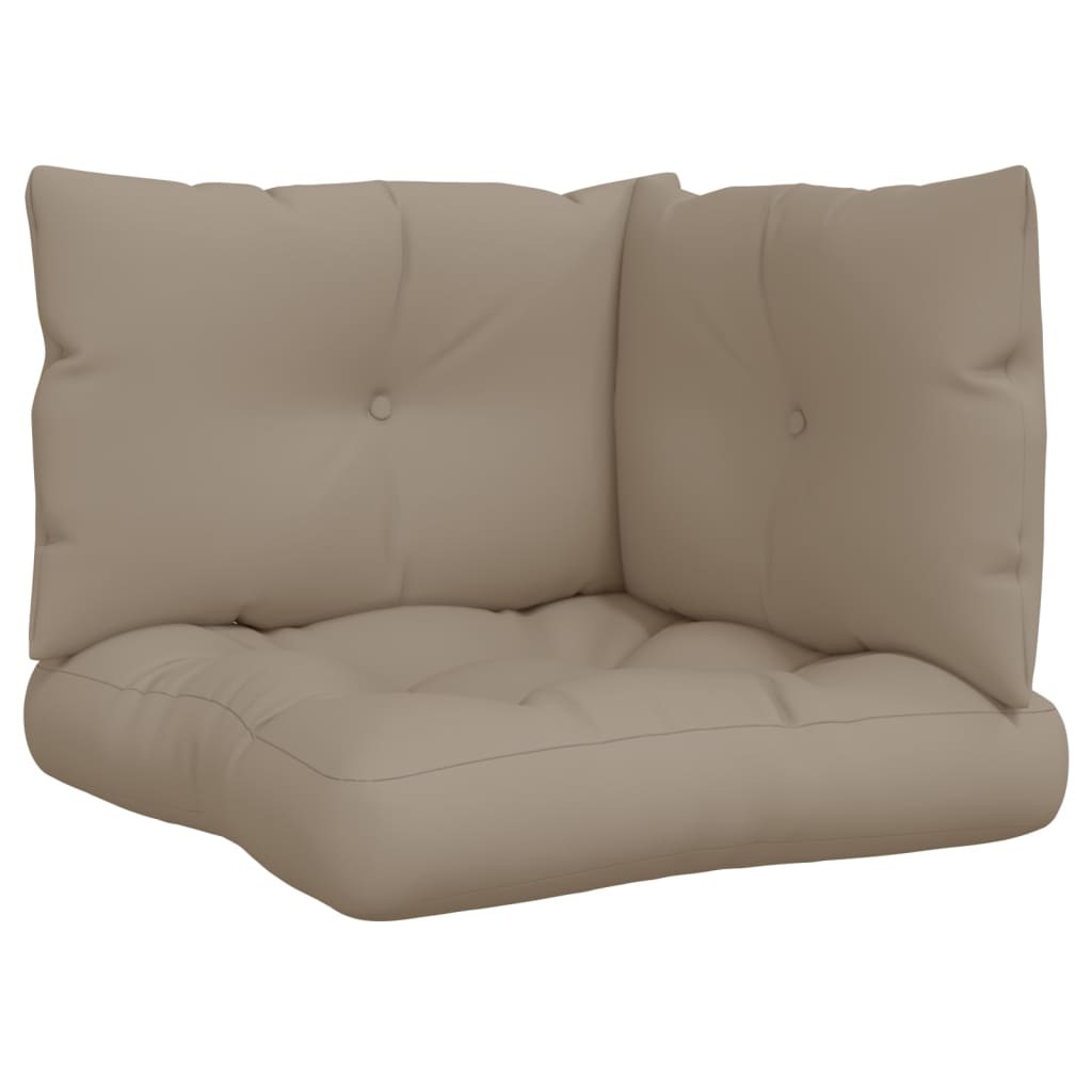 Palettenkissen 3-tlg. Taupe Stoff