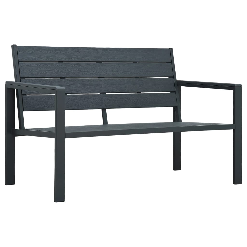 Gartenbank 120 cm HDPE Grau Holz-Optik