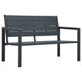 Gartenbank 120 cm HDPE Grau Holz-Optik