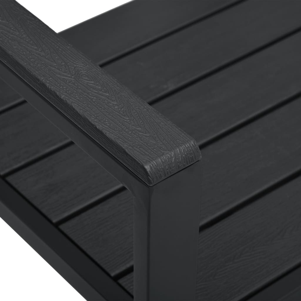 Gartenbank 120 cm HDPE Schwarz Holz-Optik