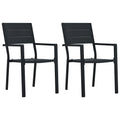 Gartenstühle 2 Stk. Schwarz HDPE Holz-Optik