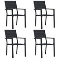 Gartenstühle 4 Stk. Schwarz HDPE Holz-Optik