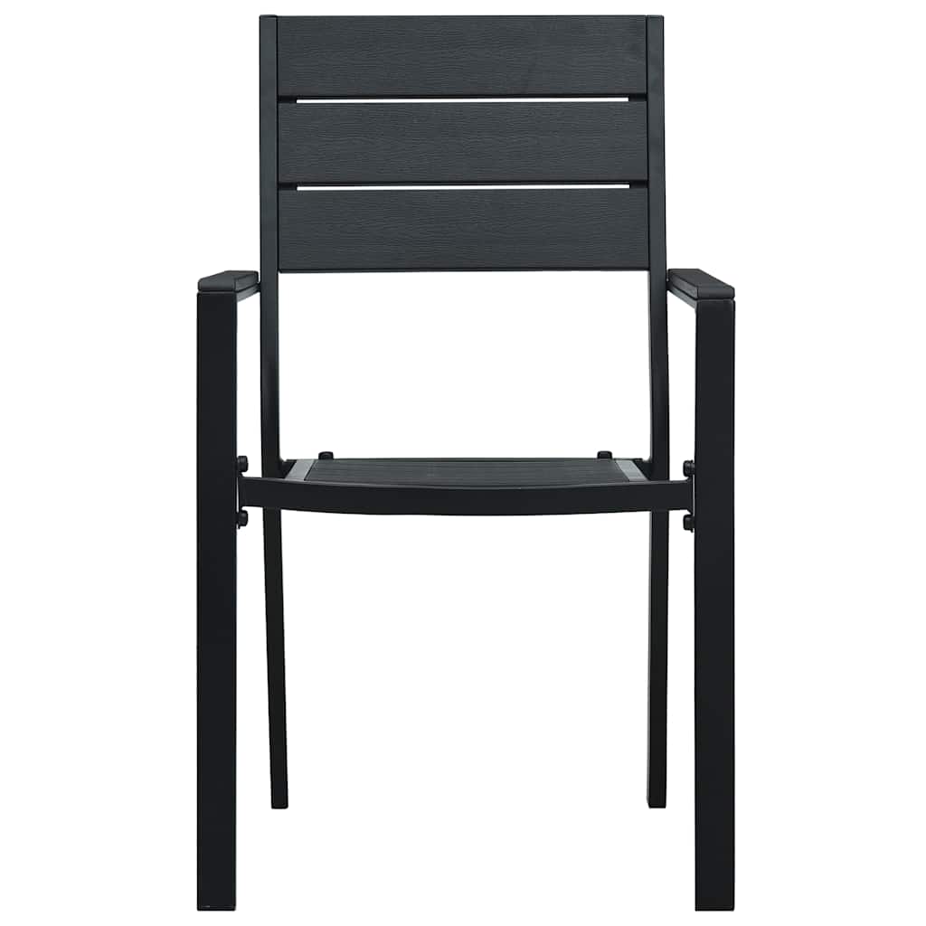 Gartenstühle 4 Stk. Schwarz HDPE Holz-Optik