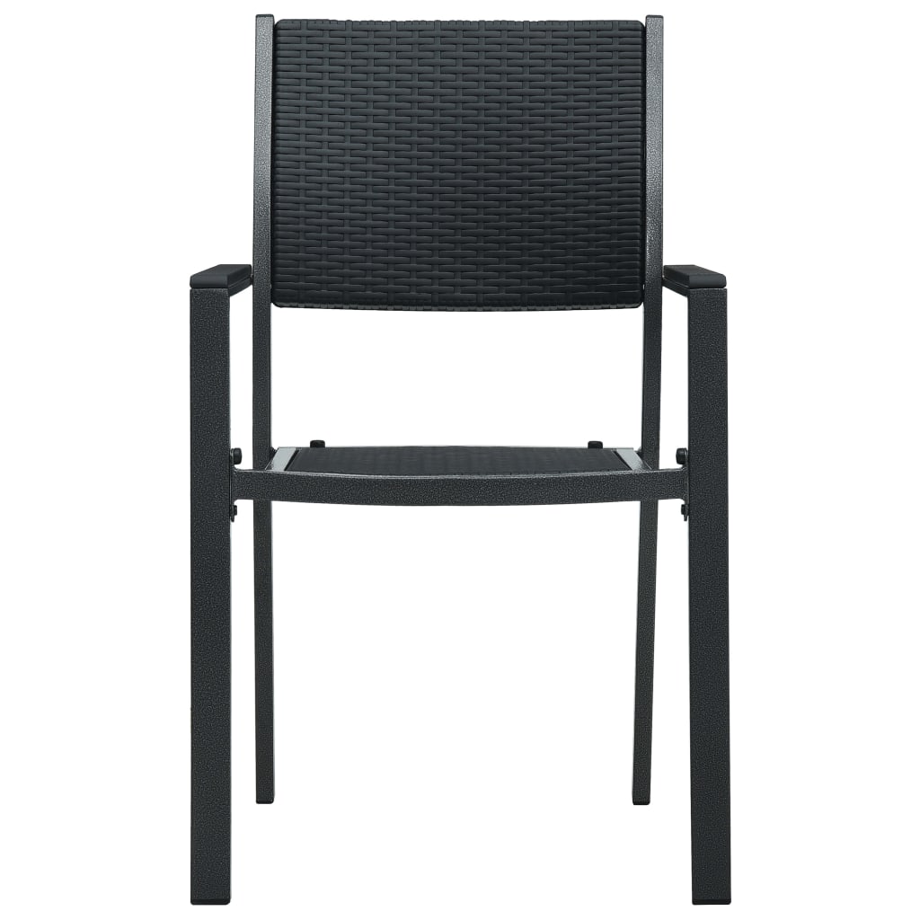 Gartenstühle 2 Stk. Schwarz Kunststoff Rattan-Optik