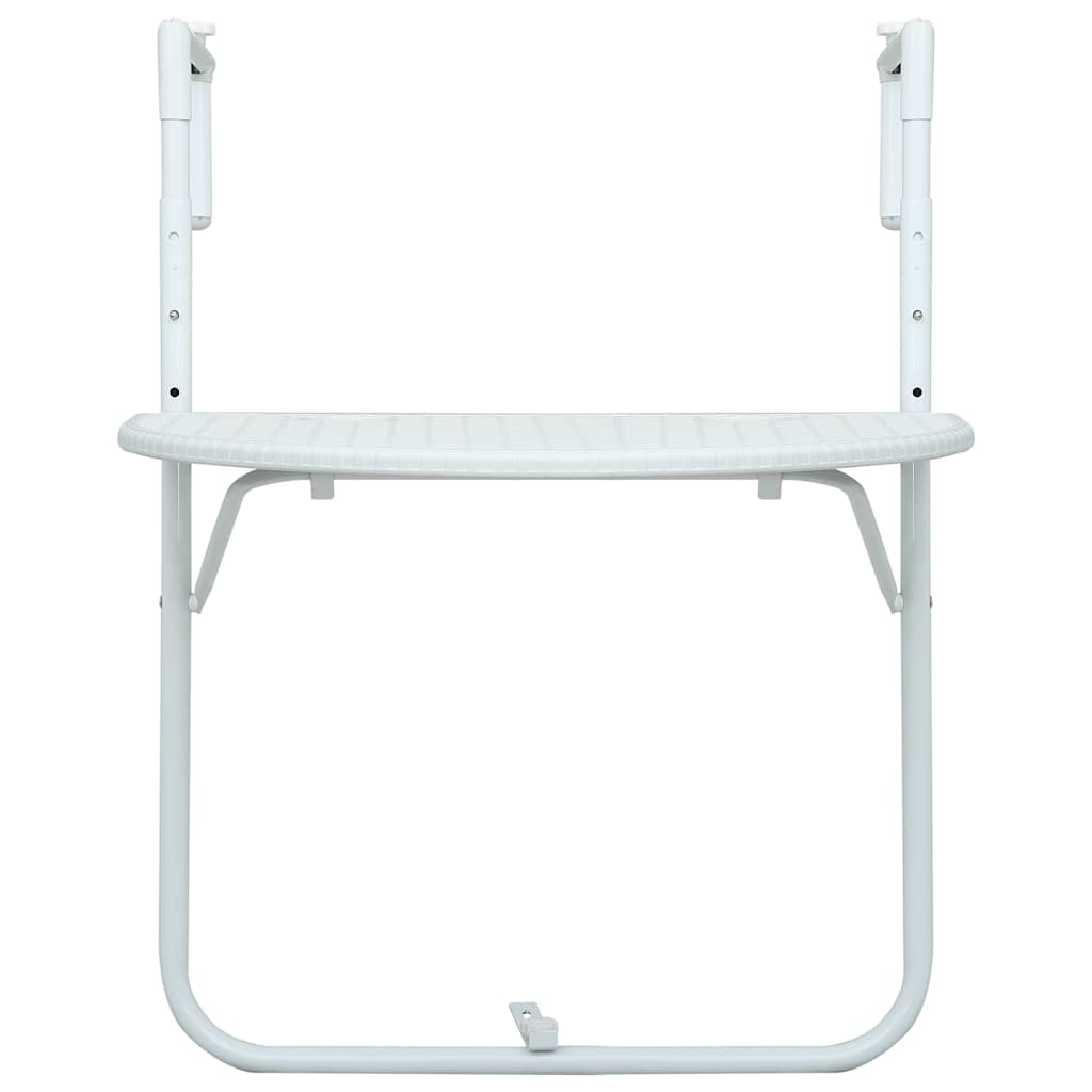 Balkon-Hängetisch Weiß 60x64x83,5 cm Kunststoff Rattan-Optik