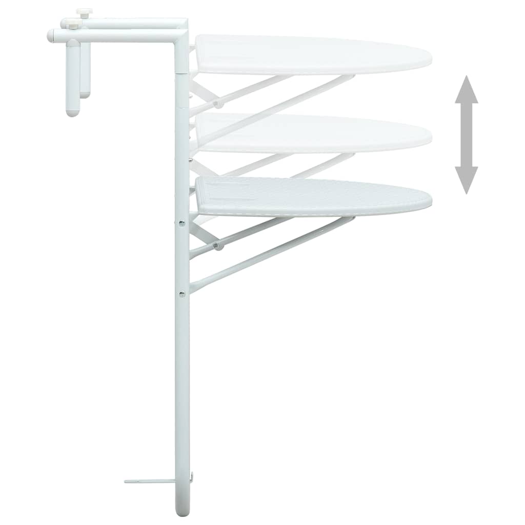 Balkon-Hängetisch Weiß 60x64x83,5 cm Kunststoff Rattan-Optik