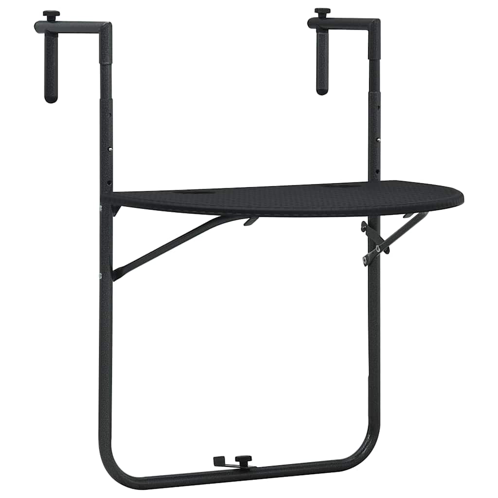 Balkon-Hängetisch Schwarz 60x64x83,5 cm Kunststoff Rattan-Optik
