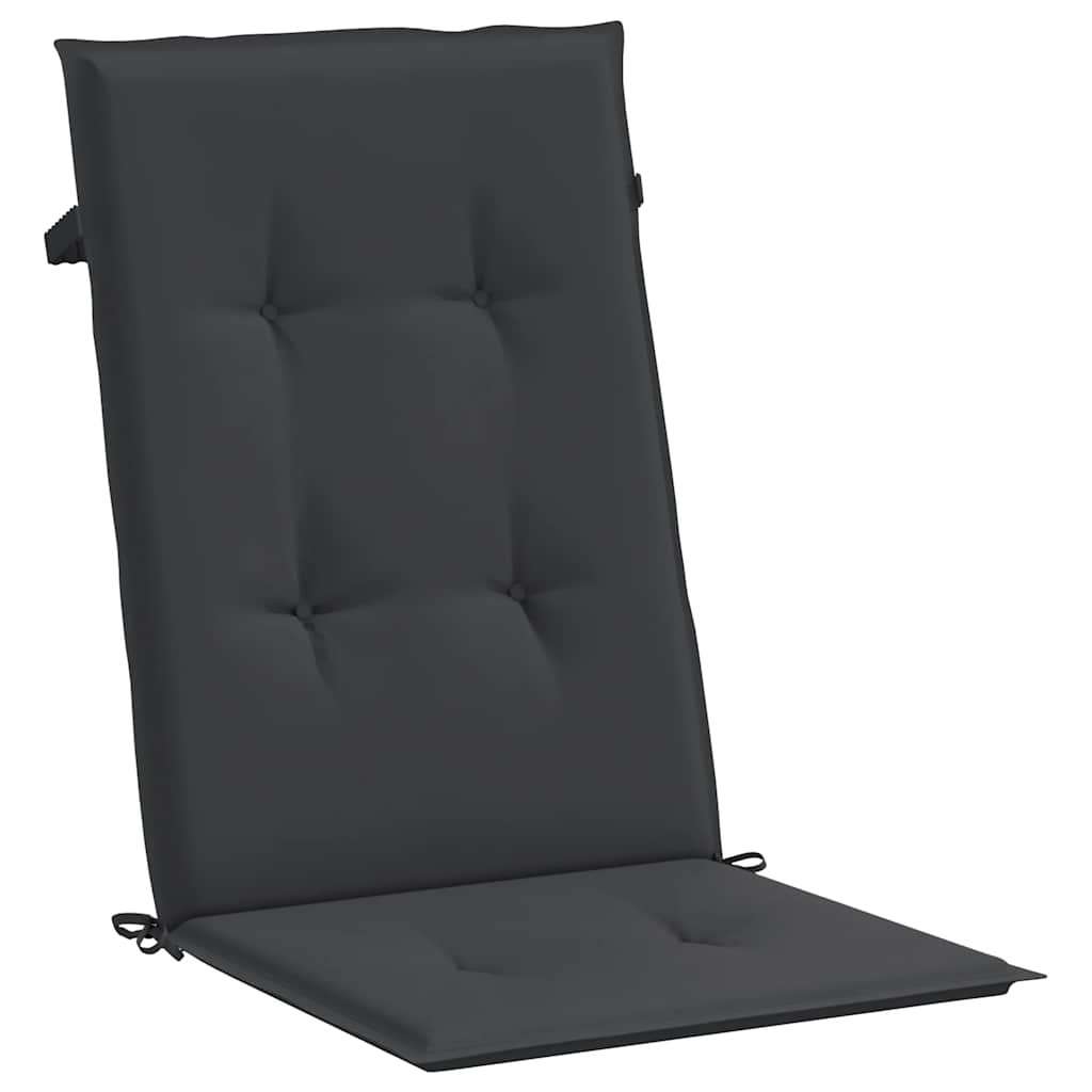 Gartenstuhlauflagen für Hochlehner 2 Stk. Schwarz 120x50x3 cm
