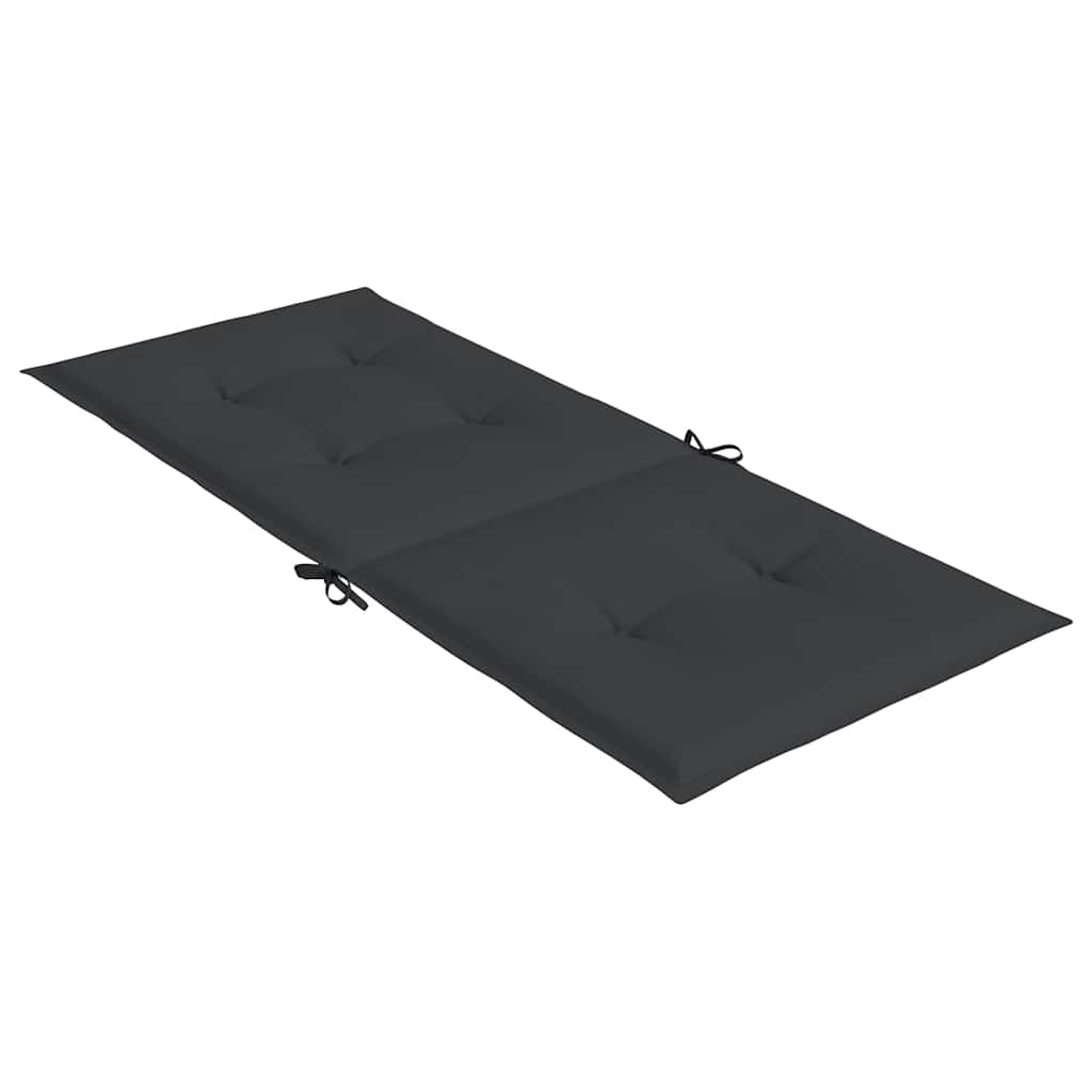 Gartenstuhlauflagen für Hochlehner 2 Stk. Schwarz 120x50x3 cm