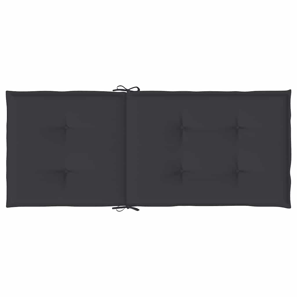 Gartenstuhlauflagen für Hochlehner 2 Stk. Schwarz 120x50x3 cm