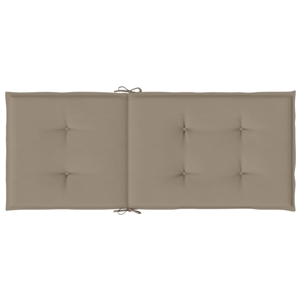 Gartenstuhlauflagen für Hochlehner 2Stk. Taupe 120x50x3cm Stoff