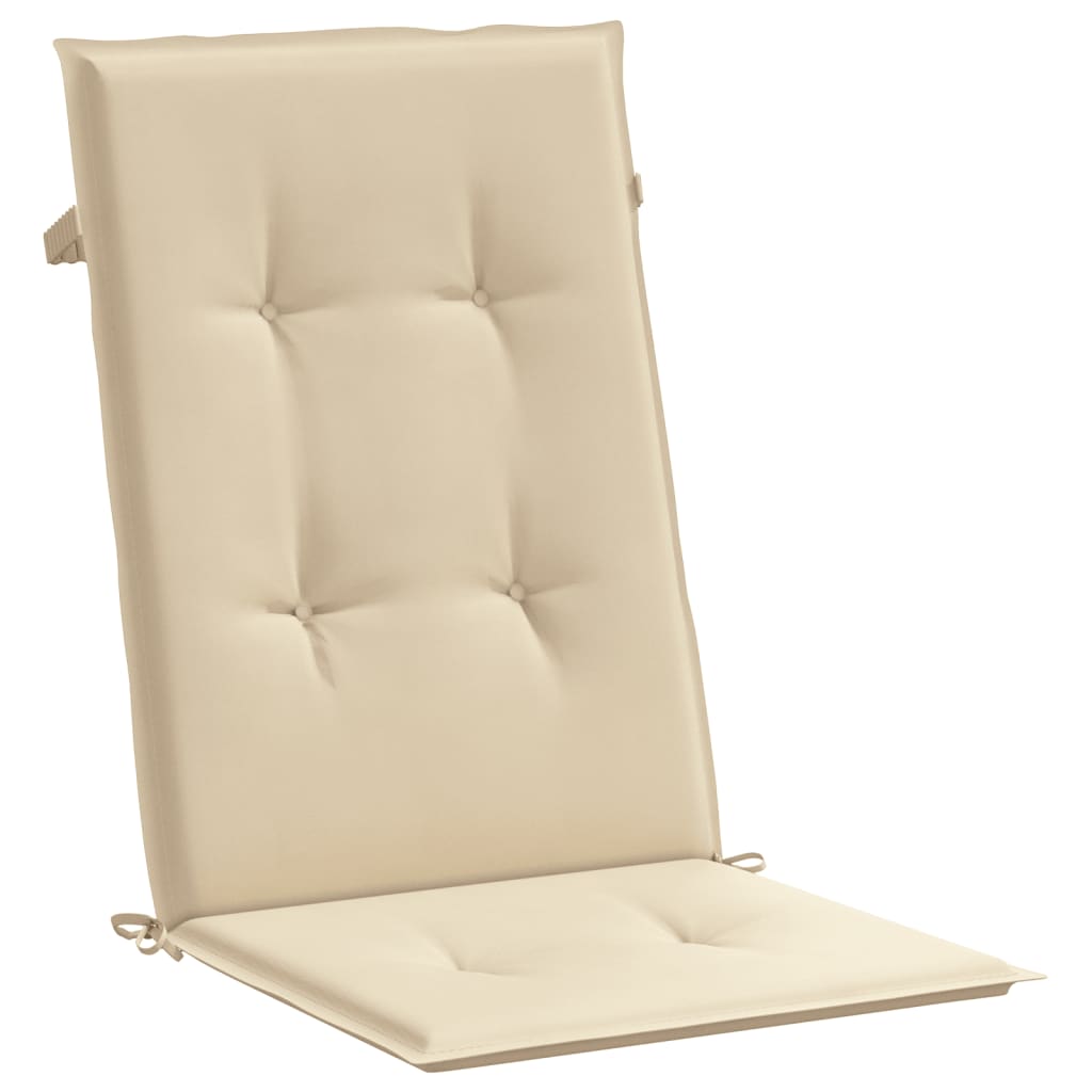 Gartenstuhlauflagen für Hochlehner 2Stk. Beige 120x50x3cm Stoff