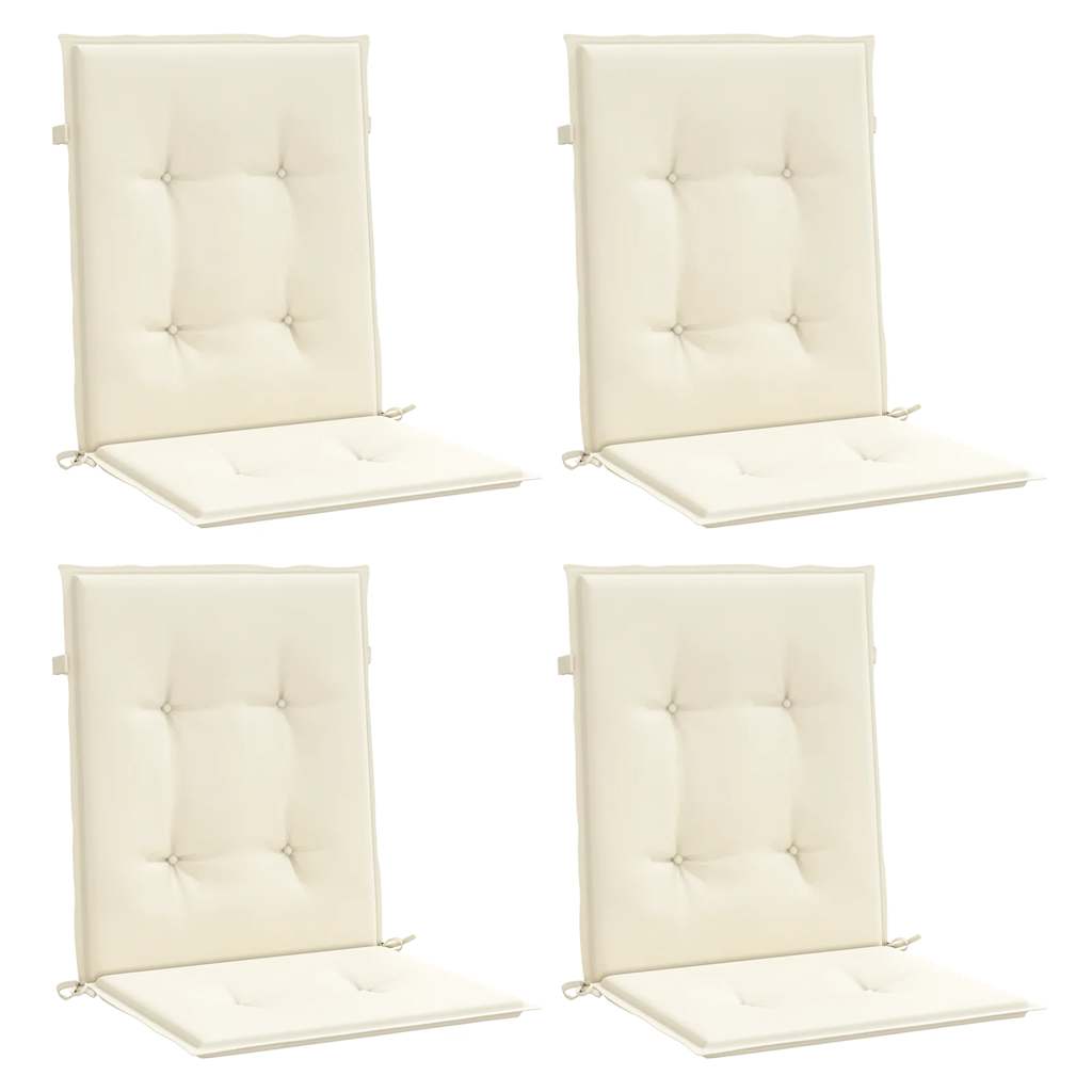 Gartenstuhlauflagen für Niedriglehner 4 Stk. Creme 100x50x2 cm